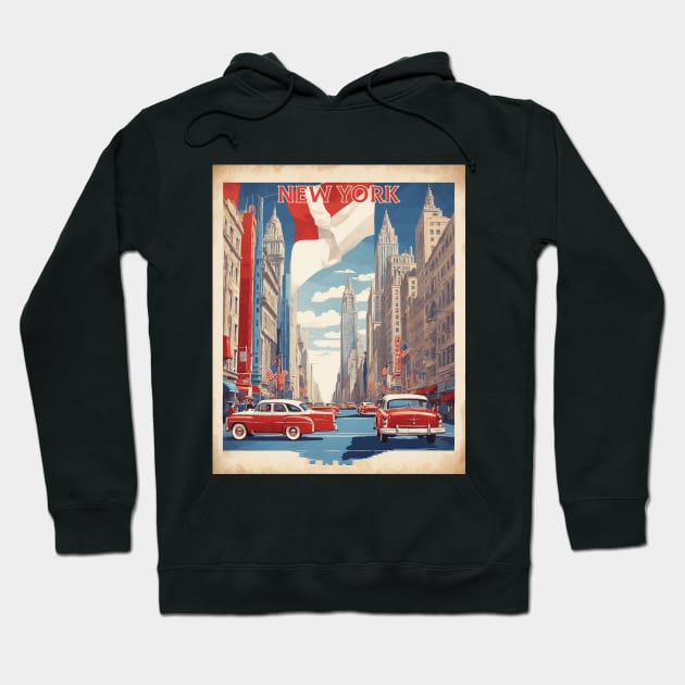 New York United States of America Tourism Vintage Poster Hoodie by TravelersGems